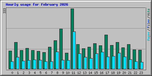 Hourly usage for February 2026