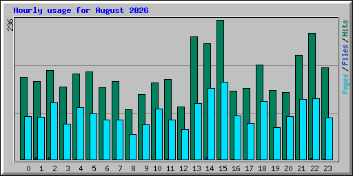 Hourly usage for August 2026
